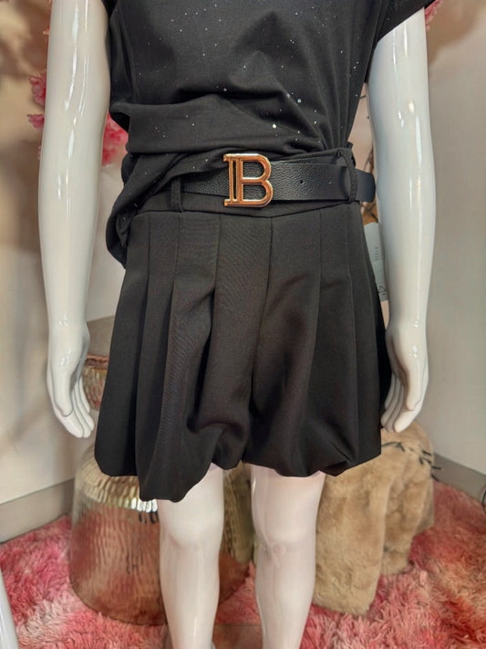B Belted Black Skort